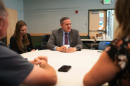 U.S. Rep. Jeff Hurd meets with constituents at a library in Glenwood Springs, Colorado, on Aug. 17, 2026.