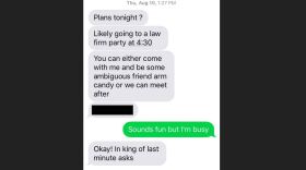 A text message from state Rep. David Sawyer to a legislative lobbyist.