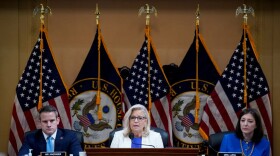 Rep. Liz Cheney, a Republican from Wyoming, center, speaks during a hearing of the Select Committee to Investigate the January 6th Attack on the US Capitol on July 21, 2022 in Washington, DC. (Al Drago-Pool/Getty Images)