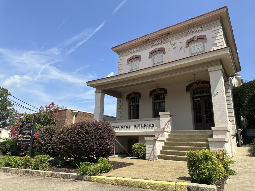 The offices of Showcase Magazine, a monthly publication based in Danville, Va., where city Councilmember Lee Vogler was attacked and set on fire, is seen on Wednesday, July 30, 2025.