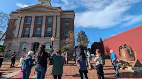 Nashua residents gathered outside Nashua City Hall the day after the 2024 Presidential Election