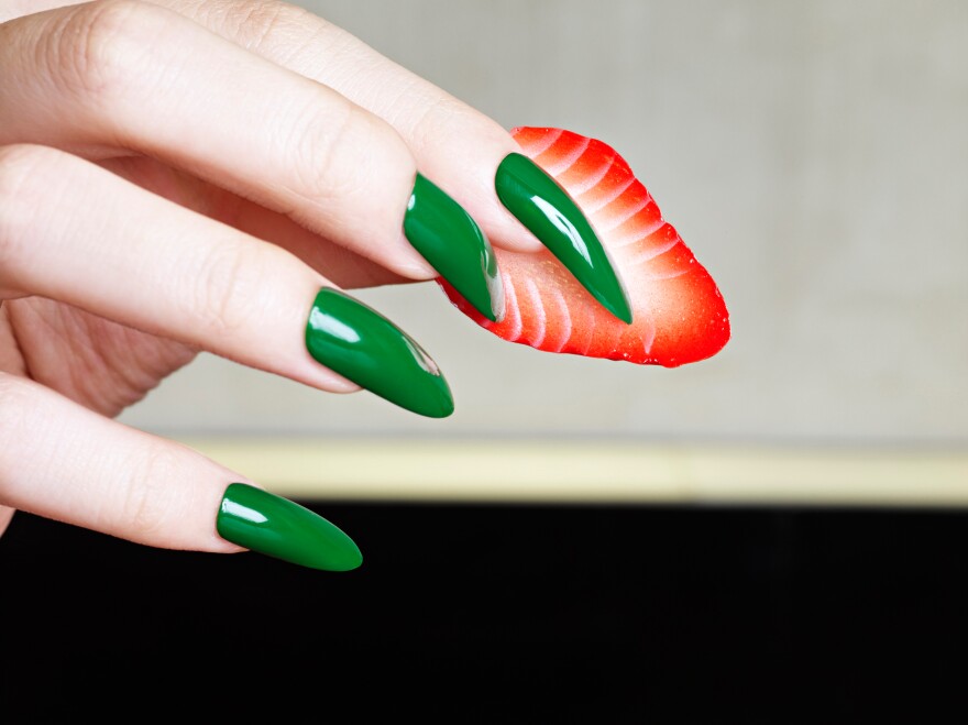 manicure and strawberries