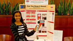 Balachandar presenting her project at Broadcom.
