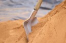 shovel in dirt