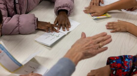 Students work with a volunteer, taking turns reading out loud to one another, during Bookworms at Fort Worth ISD’s E.M. Daggett Elementary, on Jan. 22, 2026.
