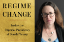 The cover of "Regime Change" beside co-author Maggie Haberman. (Courtesy) 
