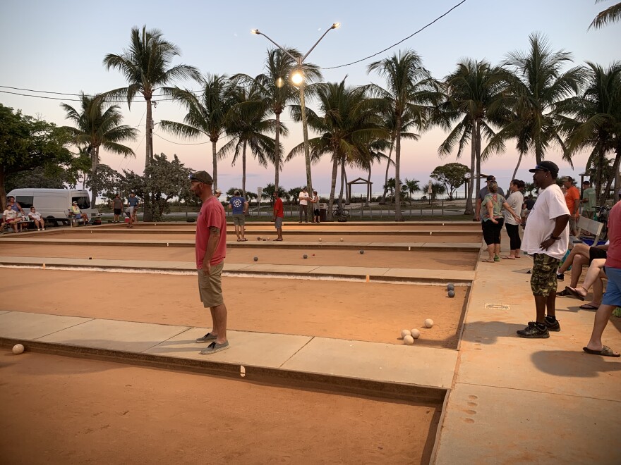 bocce players at the courts in key west