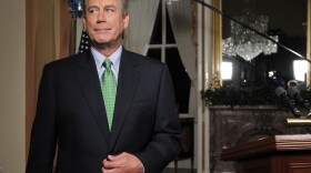 Speaker of the House John Boehner is seen after delivering his response to President Obama's remarks about averting default and dealing with the federal deficit, at the Capitol in Washington, Monday, July 25, 2011.