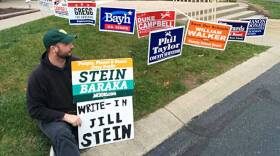 Dennis Everette took the day off of work to campaign for Green party presidential candidate Jill Stein.