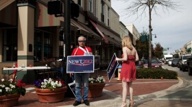Supporters of Newt Gingrich rally for their candidate Saturday in DeLand, Fla.