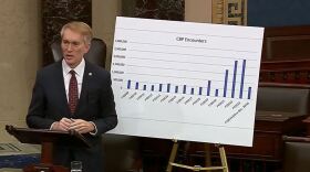 Sen. James Lankford speaks to the U.S. Senate on Wednesday, February 7, 2024