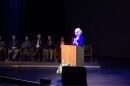Eugene Mayor Kaarin Knudson addresses a crowd during the annual State of the City Address on Jan. 12, 2025.