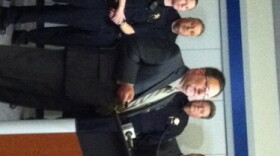 Arrests are announced by Sex Crimes Unit Sargeant Mark Mears as Chief Chuck Jordan and others watch.