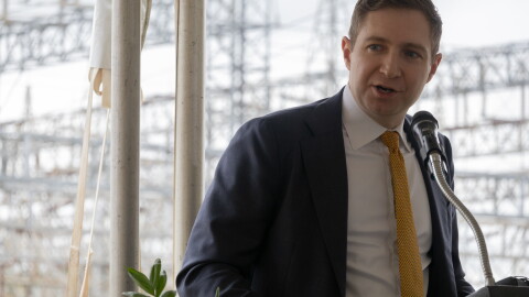 U.S. Department of Energy Associate Deputy Secretary of Energy Alex Fitzsimmons speaks Thursday in the town of Duncan, South Carolina.