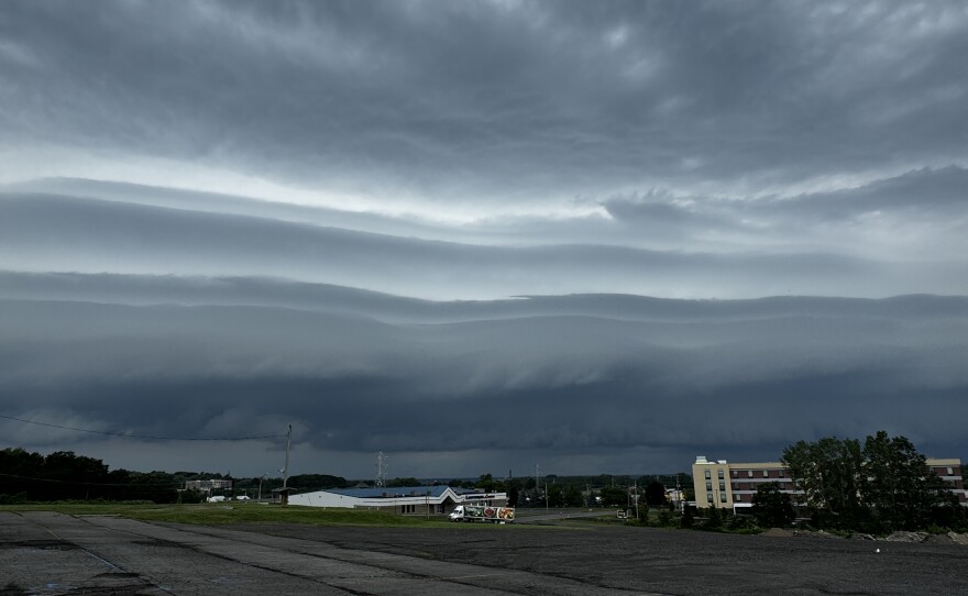 Storm clouds across the city of Oswego on Wednesday, July 10, 2024.