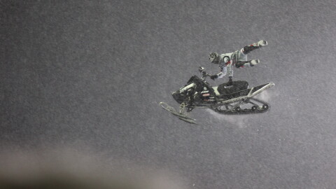 Canadian snowmobiler rookie Daniel Shaffer performs a seat grab trick at the X Games on Friday, Jan. 23, 2026, at Buttermilk Mountain. He finished seventh in the snowmobile freestyle competition.