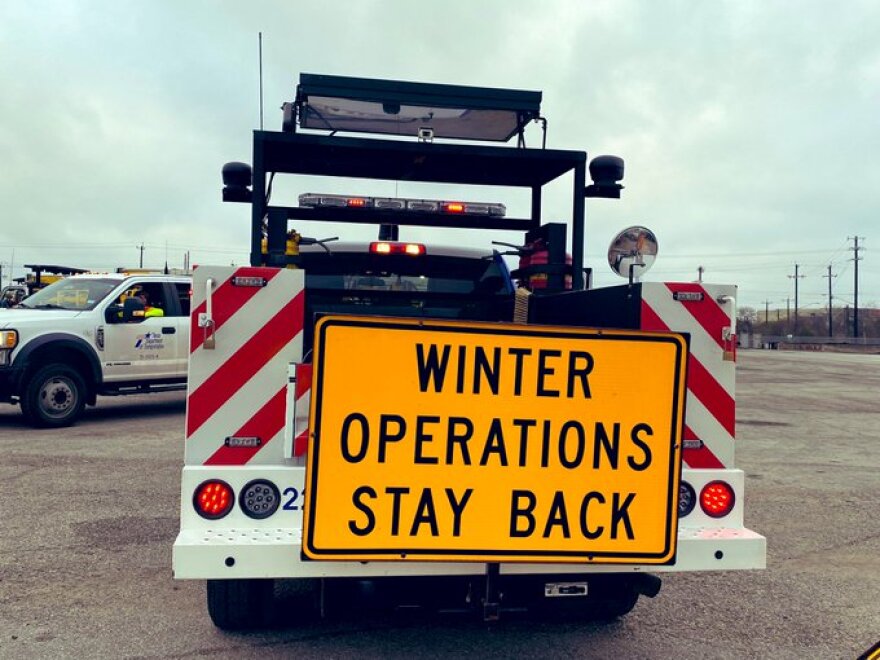 State transportation crews spread brine on area roadways Tuesday and will do so again on Wednesday to prevent icing