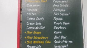 The menu at Sal's shows an immensity of snoball flavors.