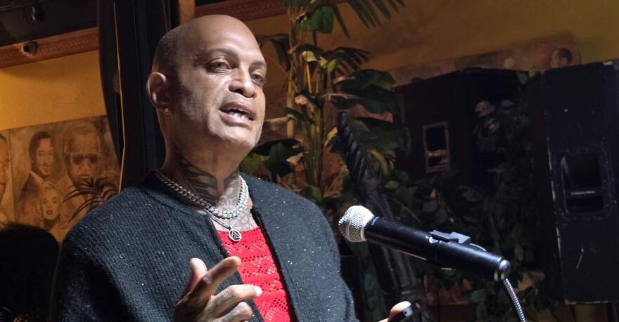 Author and poet Rene Cotto-Lewis presents at the 2nd Annual Shatter the Stigma Poetry Slam on October 25, 2025 at Three Masks in Orlando.