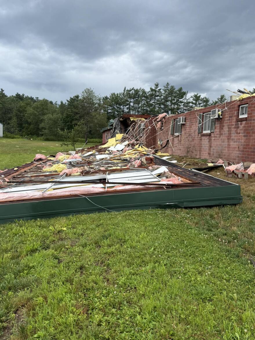 A roof blew off of this commercial building on Route 1 in Falmouth Sunday afternoon.