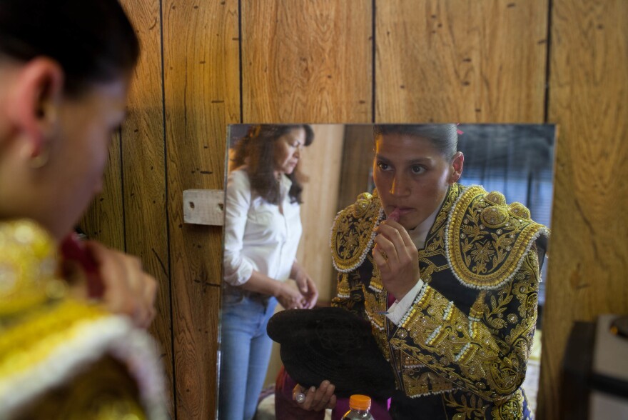 Karla Santoyo, a headliner at Santa Maria Bullring says that bullfighting is 'a little bit complicated for a woman because it's a world of men.'