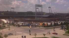 A view of TD Ameritrade Park from the roof of Qwest Center Omaha.
