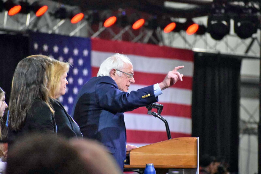 Bernie Sanders speaks at Super Tuesday rally in Vermont