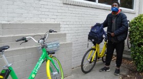 Joshua Artis uses dockless bikes now instead of walking or taking the bus. It's more convenient, he says.s 