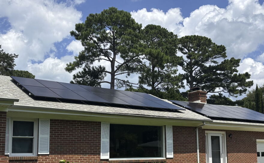 Solar panels installed by Convert Solar in Virginia Beach, as seen July 2025.