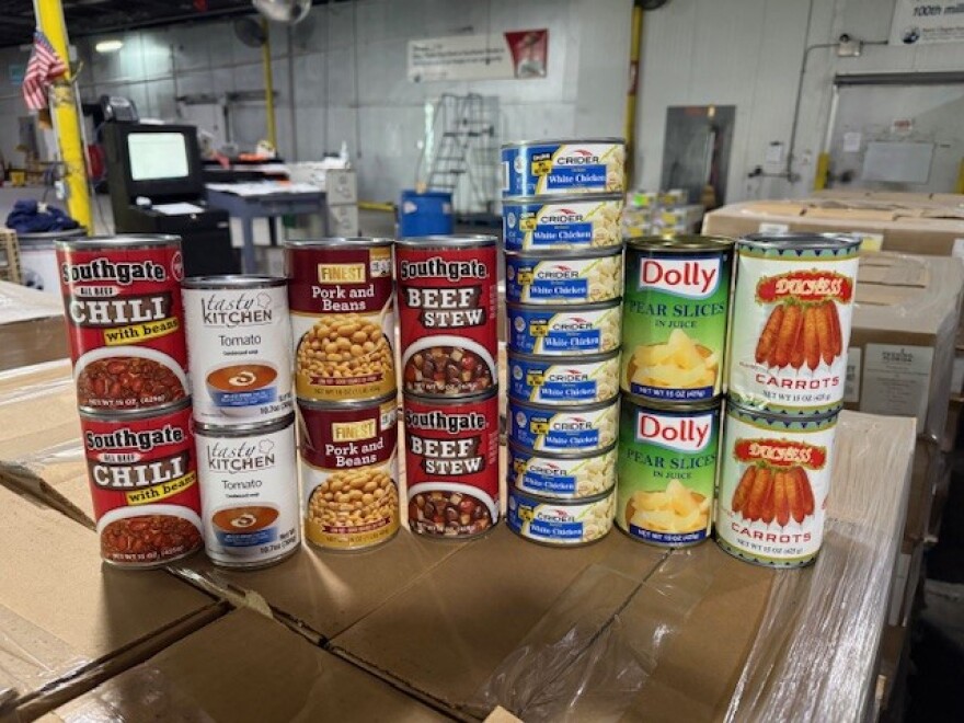 Items of non-perishable food contained in the boxes delivered to Chapin on Thursday, Nov. 6.