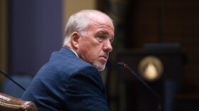 Insurance Commissioner Glen Mulready discusses homeowner rates during a state Senate interim study on Oct. 7, 2025.