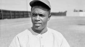 Jackie Robinson of the Montreal Royals baseball team, in Sanford, Florida, on March 4, 1946. (Bill Chaplis/AP)