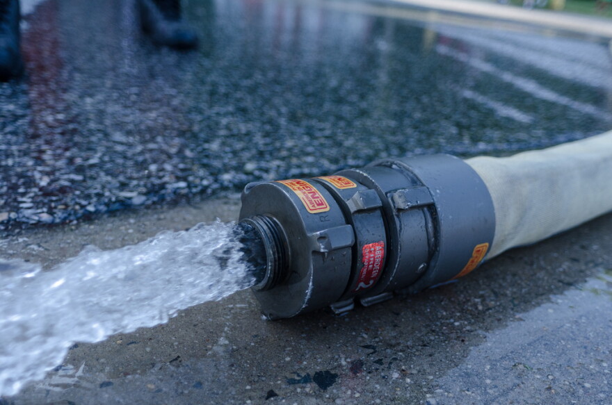 Stock photo of fire hose.
