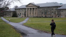 People walk on the campus of Cornell University in Ithaca, New York, Friday, Feb. 2, 2024. (Seth Wenig/AP)