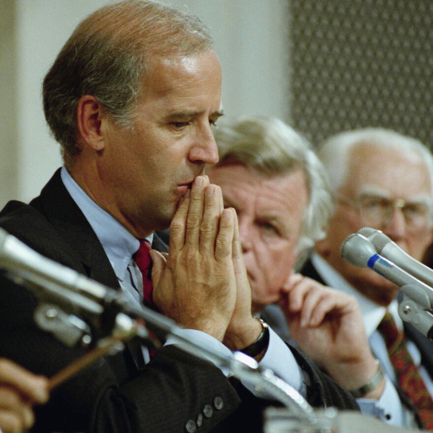 Joe Biden served as chairman of the Senate Judiciary Committee during the confirmation of Supreme Court Justice Clarence Thomas in 1991. Biden chaired the hearings in which law professor Anita Hill testified that Thomas had sexually harassed her.