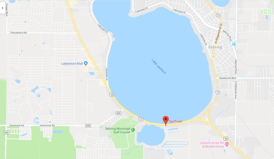 Map of the Sun Trust bank site in Sebring