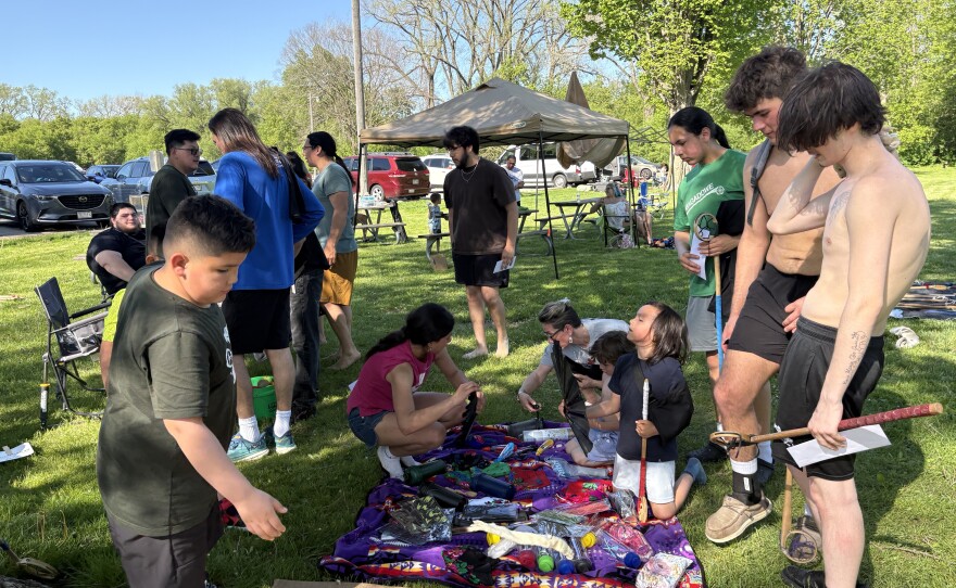 All of the players choose a gift after the game.