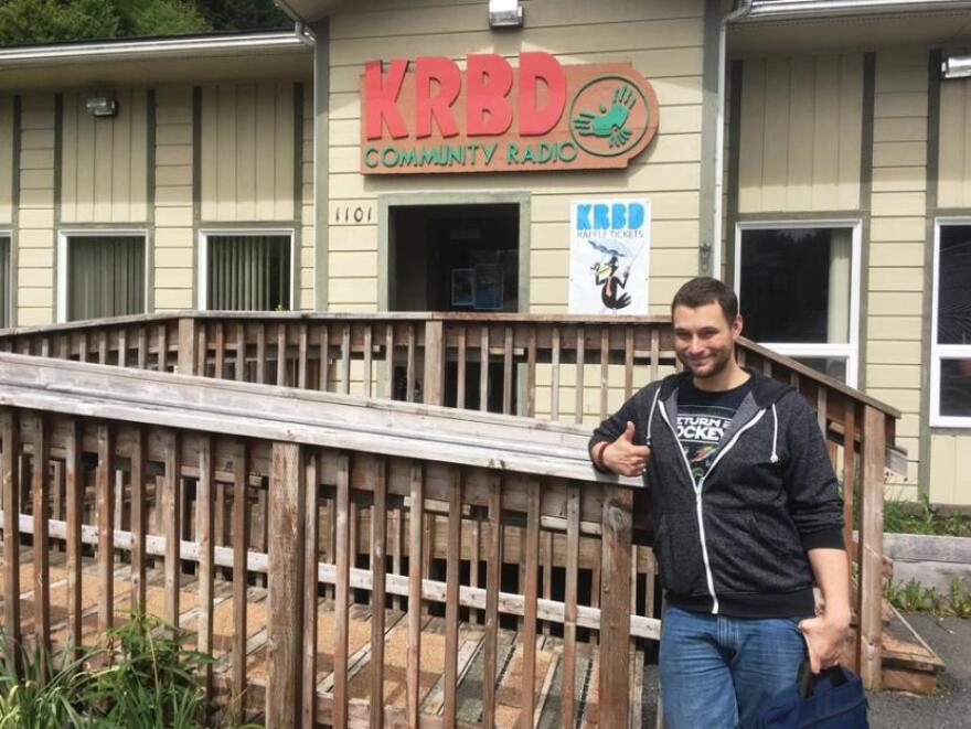 Christopher Cumings of Ketchikan, pictured here in 2018, positions himself as a progressive candidate. (Leila Kheiry/KRBD)