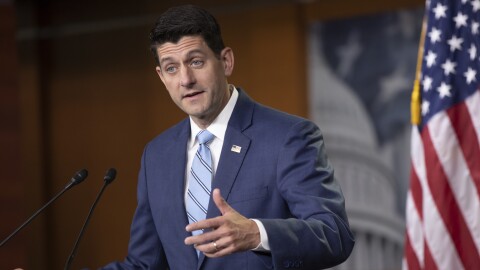 Speaker of the House Paul Ryan takes questions last week from reporters following a closed-door GOP meeting on immigration without reaching an agreement between conservatives and moderates.