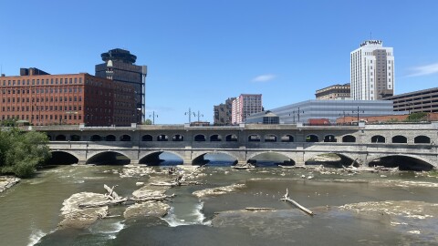 Rochester's skyline from Court Street