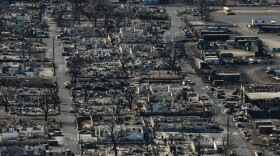 A general view shows the aftermath of a wildfire in Lāhainā, Hawaiʻi, Thursday, Aug. 17, 2023.