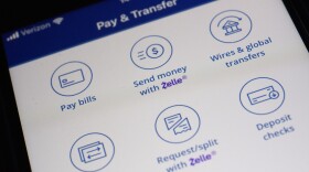 FILE — Options to use the Zelle payments network are seen on a Chase mobile banking app.