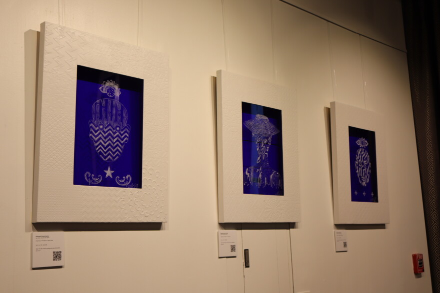 Some of Edouard Duval-Carrié's Les Têtes Gravées series on display at The Betsy