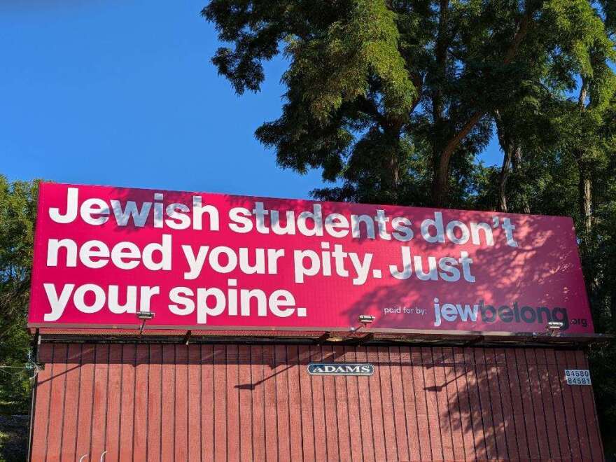 One of JewBelong's billboards on Main St. & Summit St. in Ann Arbor.