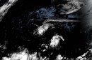This satellite image from Saturday morning shows Tropical Storm Lala located east of the Hawaiian Islands.