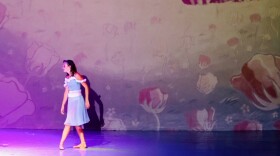 Ballet Wichita performs its traveling production of "Alice in Wonderland" at the Granada Theatre in Emporia. The company collaborated with Wichita State University's Shocker Studios on stage projections for the projection. Student artist Anika Eicher created illustrations of the Cheshire Cat and Wonderland for the production.