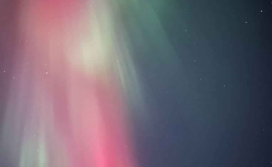 The aurora seen on the Dalton Highway a few miles north of Fairbanks on Nov. 11, 2025.