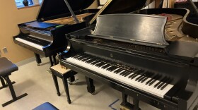 An alternative keyboard at the University of Colorado's School of Music. The length of the piano is the same as standard keyboards, but the width of each key is very slightly smaller.