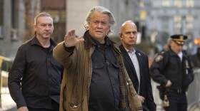 Steve Bannon exits Manhattan criminal court in New York, Tuesday, Nov. 12, 2024. (AP Photo/Yuki Iwamura)