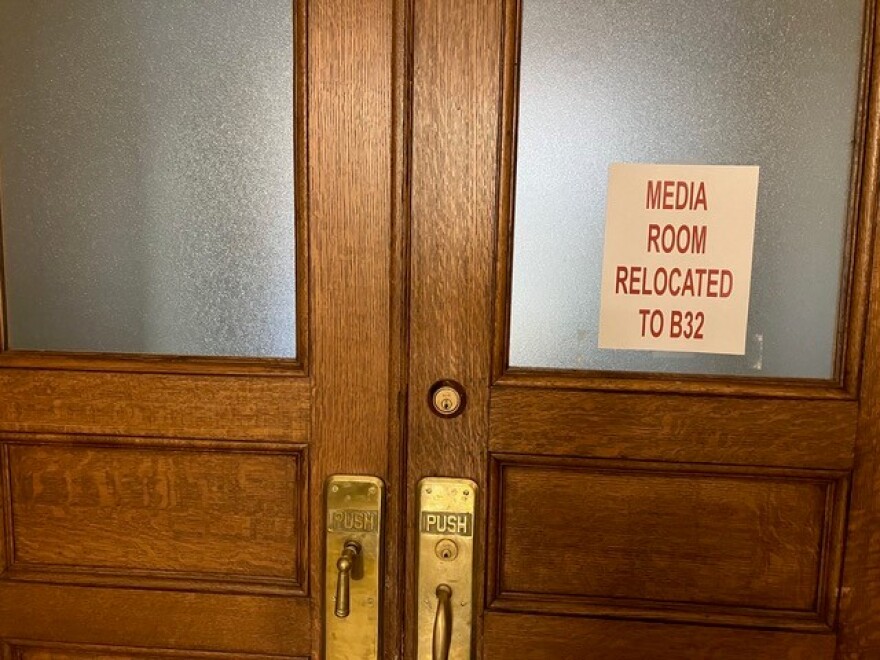 The previous press room on the first floor of the Capitol